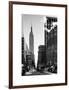 Urban Street Scene with the Empire State Building in Winter-Philippe Hugonnard-Framed Art Print