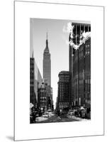 Urban Street Scene with the Empire State Building in Winter-Philippe Hugonnard-Mounted Art Print