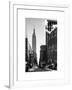 Urban Street Scene with the Empire State Building in Winter-Philippe Hugonnard-Framed Art Print