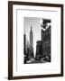 Urban Street Scene with the Empire State Building in Winter-Philippe Hugonnard-Framed Art Print