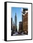 Urban Street Scene with the Empire State Building in Winter-Philippe Hugonnard-Framed Stretched Canvas