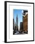 Urban Street Scene with the Empire State Building in Winter-Philippe Hugonnard-Framed Art Print