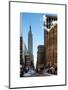 Urban Street Scene with the Empire State Building in Winter-Philippe Hugonnard-Mounted Art Print