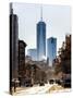 Urban Street Scene with the One World Trade Center (1WTC) in Winter-Philippe Hugonnard-Stretched Canvas