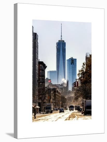 Urban Street Scene with the One World Trade Center (1WTC) in Winter-Philippe Hugonnard-Stretched Canvas