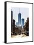 Urban Street Scene with the One World Trade Center (1WTC) in Winter-Philippe Hugonnard-Framed Stretched Canvas