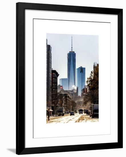 Urban Street Scene with the One World Trade Center (1WTC) in Winter-Philippe Hugonnard-Framed Art Print