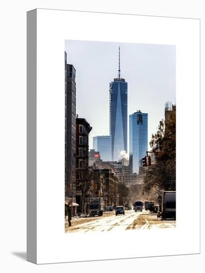 Urban Street Scene with the One World Trade Center (1WTC) in Winter-Philippe Hugonnard-Stretched Canvas