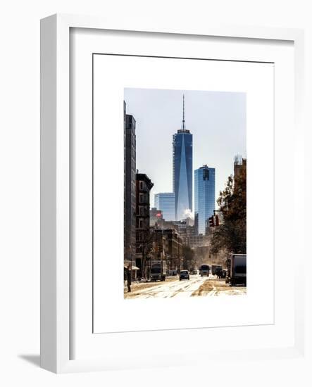 Urban Street Scene with the One World Trade Center (1WTC) in Winter-Philippe Hugonnard-Framed Art Print