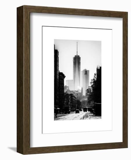 Urban Street Scene with the One World Trade Center (1WTC) in Winter-Philippe Hugonnard-Framed Art Print