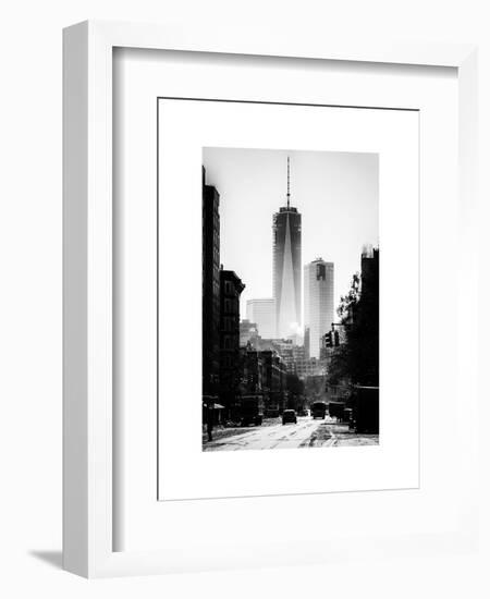 Urban Street Scene with the One World Trade Center (1WTC) in Winter-Philippe Hugonnard-Framed Art Print