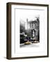 Urban Street Scene with Yellow Taxi in Winter-Philippe Hugonnard-Framed Art Print