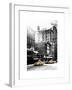 Urban Street Scene with Yellow Taxi in Winter-Philippe Hugonnard-Framed Art Print