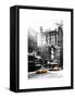 Urban Street Scene with Yellow Taxi in Winter-Philippe Hugonnard-Framed Stretched Canvas