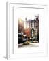 Urban Street Scene with Yellow Taxi in Winter-Philippe Hugonnard-Framed Art Print