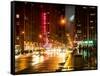 Urban Street View on Avenue of the Americas by Night-Philippe Hugonnard-Framed Stretched Canvas