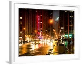 Urban Street View on Avenue of the Americas by Night-Philippe Hugonnard-Framed Photographic Print