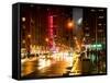 Urban Street View on Avenue of the Americas by Night-Philippe Hugonnard-Framed Stretched Canvas