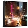 Urban Street View on Avenue of the Americas by Night-Philippe Hugonnard-Framed Stretched Canvas