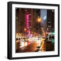 Urban Street View on Avenue of the Americas by Night-Philippe Hugonnard-Framed Photographic Print