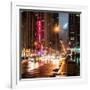 Urban Street View on Avenue of the Americas by Night-Philippe Hugonnard-Framed Photographic Print