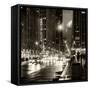 Urban Street View on Avenue of the Americas by Night-Philippe Hugonnard-Framed Stretched Canvas