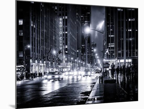 Urban Street View on Avenue of the Americas by Night-Philippe Hugonnard-Mounted Photographic Print