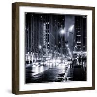 Urban Street View on Avenue of the Americas by Night-Philippe Hugonnard-Framed Photographic Print