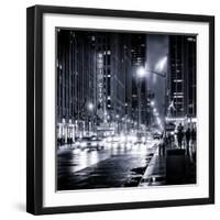 Urban Street View on Avenue of the Americas by Night-Philippe Hugonnard-Framed Photographic Print