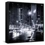 Urban Street View on Avenue of the Americas by Night-Philippe Hugonnard-Framed Stretched Canvas