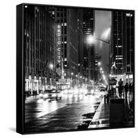 Urban Street View on Avenue of the Americas by Night-Philippe Hugonnard-Framed Stretched Canvas