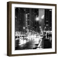 Urban Street View on Avenue of the Americas by Night-Philippe Hugonnard-Framed Photographic Print