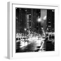 Urban Street View on Avenue of the Americas by Night-Philippe Hugonnard-Framed Photographic Print