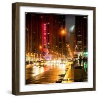 Urban Street View on Avenue of the Americas by Night-Philippe Hugonnard-Framed Photographic Print