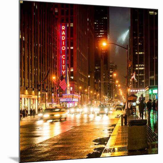 Urban Street View on Avenue of the Americas by Night-Philippe Hugonnard-Mounted Photographic Print