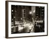 Urban Street View on Avenue of the Americas by Night-Philippe Hugonnard-Framed Photographic Print