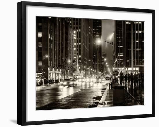 Urban Street View on Avenue of the Americas by Night-Philippe Hugonnard-Framed Photographic Print