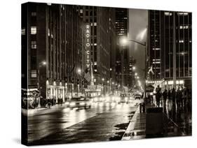 Urban Street View on Avenue of the Americas by Night-Philippe Hugonnard-Stretched Canvas