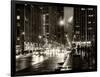 Urban Street View on Avenue of the Americas by Night-Philippe Hugonnard-Framed Photographic Print