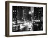 Urban Street View on Avenue of the Americas by Night-Philippe Hugonnard-Framed Art Print