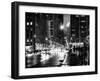 Urban Street View on Avenue of the Americas by Night-Philippe Hugonnard-Framed Art Print