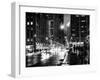 Urban Street View on Avenue of the Americas by Night-Philippe Hugonnard-Framed Art Print