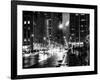 Urban Street View on Avenue of the Americas by Night-Philippe Hugonnard-Framed Art Print