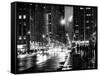 Urban Street View on Avenue of the Americas by Night-Philippe Hugonnard-Framed Stretched Canvas