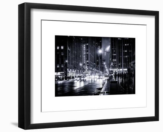 Urban Street View on Avenue of the Americas by Night-Philippe Hugonnard-Framed Art Print