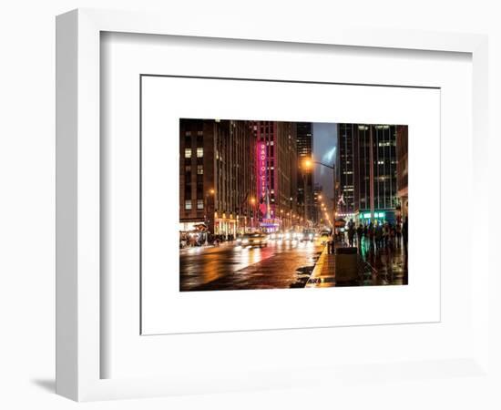 Urban Street View on Avenue of the Americas by Night-Philippe Hugonnard-Framed Art Print