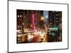 Urban Street View on Avenue of the Americas by Night-Philippe Hugonnard-Mounted Art Print