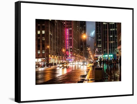 Urban Street View on Avenue of the Americas by Night-Philippe Hugonnard-Framed Stretched Canvas