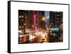 Urban Street View on Avenue of the Americas by Night-Philippe Hugonnard-Framed Stretched Canvas