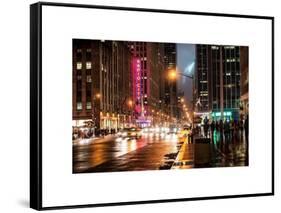 Urban Street View on Avenue of the Americas by Night-Philippe Hugonnard-Framed Stretched Canvas